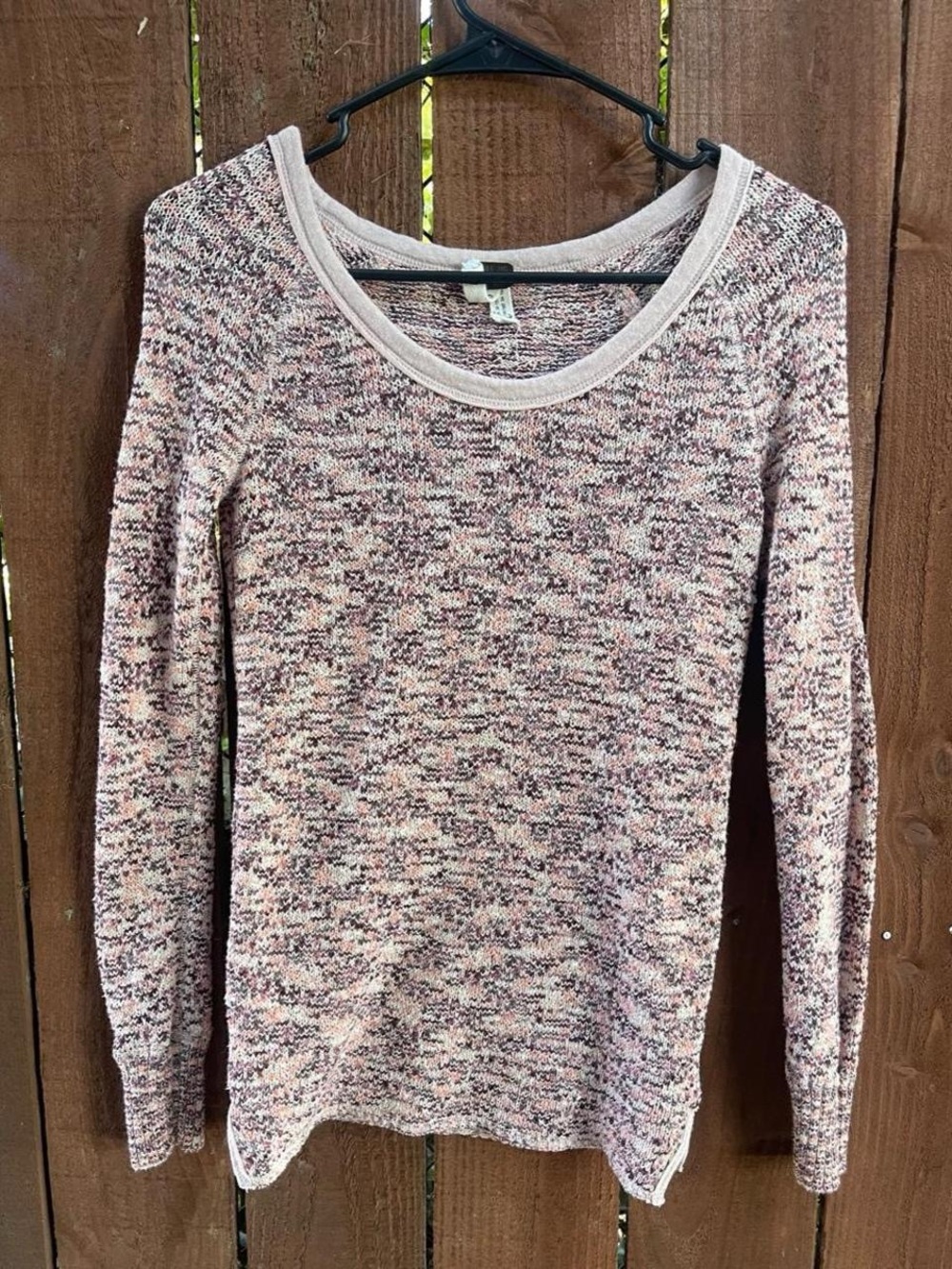 Free People Marled Knit Fitted Lounge Long Sleeve Lightweight Sweater Tee XS
